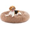 24 Inch Anti-Slip Round Fluffy Plush Faux Fur Cat Bed, Fits up to 25 lbs Pets