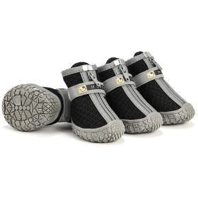 Non Slip Dog Shoes Warm Plush Lining Breathable Pet Boots for Paw Protection (Color / Size: Light Grey / 3 Fit width3.5-3.7cm)