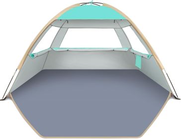 each Tent Sun Shelter for 3/4/6/8/10 Person with UPF 50+ UV Protection, Lightweight & Easy Setup Beach Shade Canopy (size: Turquoise    4 Person)