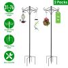 76in/91in Options -- 2 Packs Heavy Duty Double Shepherds Hook Bird Feeder Pole Garden Hanging Holder with Adjustable Height 5 Prong Base for Bird Feed