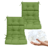 High Back Chair Cushions Set of 2, Waterproof Outdoor Rocking Chair Cushion with Ties, Rocking Chair Cushion for Outdoor Patio, Garden Porch