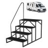 Hot Tub Steps Outdoor, RV Steps with Handrail, Portable RV Stairs 2/3/4/5 Step, Heavy Duty Truck Camper Steps Ladders for Travel Trailers, 5th Wheel