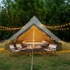 13.1FT Oxford Bell Tent for Family Camping Spacious Yurt Tent with Stove Jack, 4 Season Glamping Shelter, Waterproof Oxford Hot Tent for 4-8 People