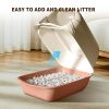 Hooded Cat Litter Box with Handle, Enclosed Kitty Toilet with Anti-Splashing Front Door, Includes Litter Scoop & Deodorizer