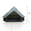 13.1FT Oxford Bell Tent for Family Camping Spacious Yurt Tent with Stove Jack, 4 Season Glamping Shelter, Waterproof Oxford Hot Tent for 4-8 People