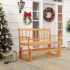 52 Inch All-Weather HDPE Outdoor Bench with Backrest and Armrests