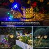 Solar Lanterns Outdoor Waterproof,Metal Watering Can Garden Decor Ornaments,Yard Art Hanging Path Lights,Outside Patio Decorations