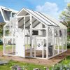 Extra Large Catio Outdoor Cat Enclosure, Walk-in Outdoor Pet House for Multiple Cats, Catio Cat Run Cage with Bridges, PVC Roof, Weatherproof Cover