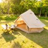 13.1FT Oxford Bell Tent for Family Camping Spacious Yurt Tent with Stove Jack, 4 Season Glamping Shelter, Waterproof Oxford Hot Tent for 4-8 People