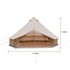 13.1FT Oxford Bell Tent for Family Camping Spacious Yurt Tent with Stove Jack, 4 Season Glamping Shelter, Waterproof Oxford Hot Tent for 4-8 People