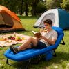 Adult Camping Cot with Built-In Headrest And Removable Mattress - 71 Inch XL Portable Folding Bed, Heavy Duty Frame for Support - Ideal for Camping