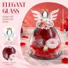 Gifts for Women Birthday Gifts for Mom Forever Preserved Rose in Glass Elegant Angel Figurine Preserved Flowers Display with Forever Flowers Look Time