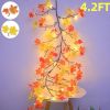 3 Strands Artificial Vines Fall Ivy Garland 74" Fake Vine with Silk Leaves Faux Hanging Plants Greenery Decoration for Outdoors Wedding Party Indoor B