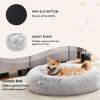 24 Inch Anti-Slip Round Fluffy Plush Faux Fur Cat Bed, Fits up to 25 lbs Pets