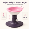 Adjustable Elevated Cat Bowl with Tilted Angle, Whisker-Friendly Raised Pet Feeding Bowl for Cats & Small Dogs, Neck Protection Anti-Slip Feeder