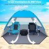 each Tent Sun Shelter for 3/4/6/8/10 Person with UPF 50+ UV Protection, Lightweight & Easy Setup Beach Shade Canopy